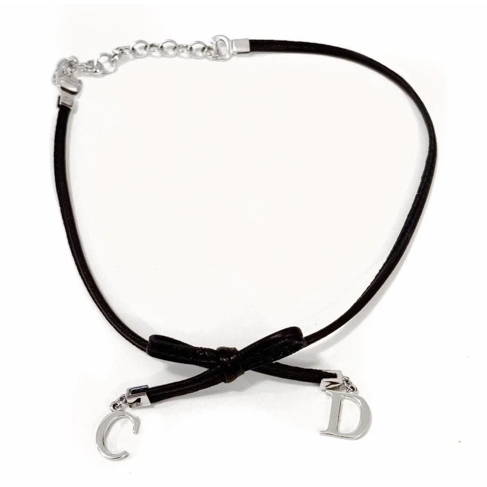 Vintage Christian Dior Black Bow Choker Necklace